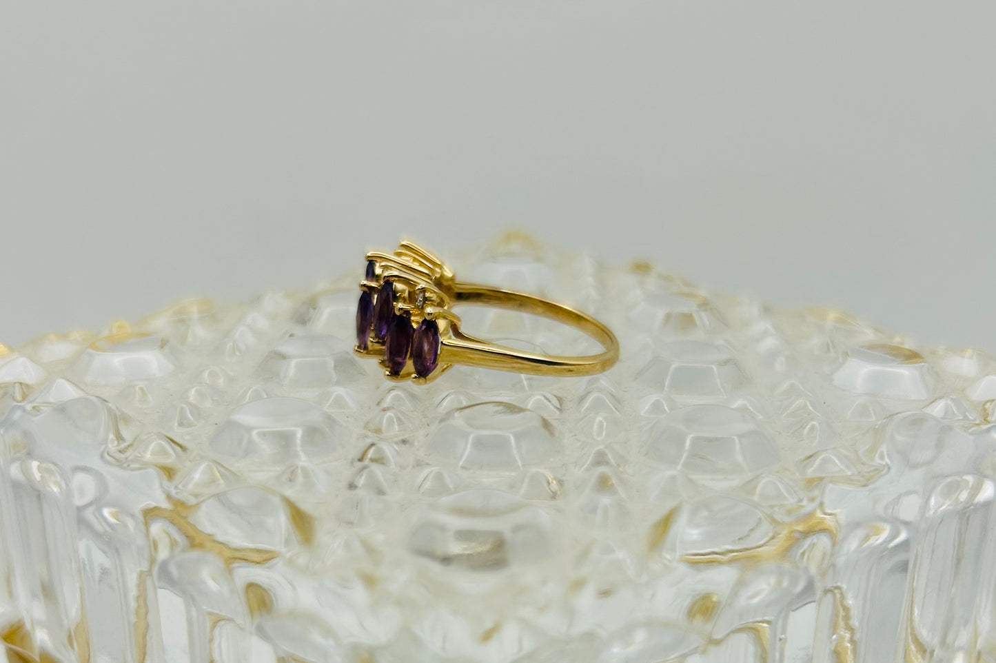 Amethyst & Diamond High Profile Ring (.10pts t.w.) in 14K Yellow Gold