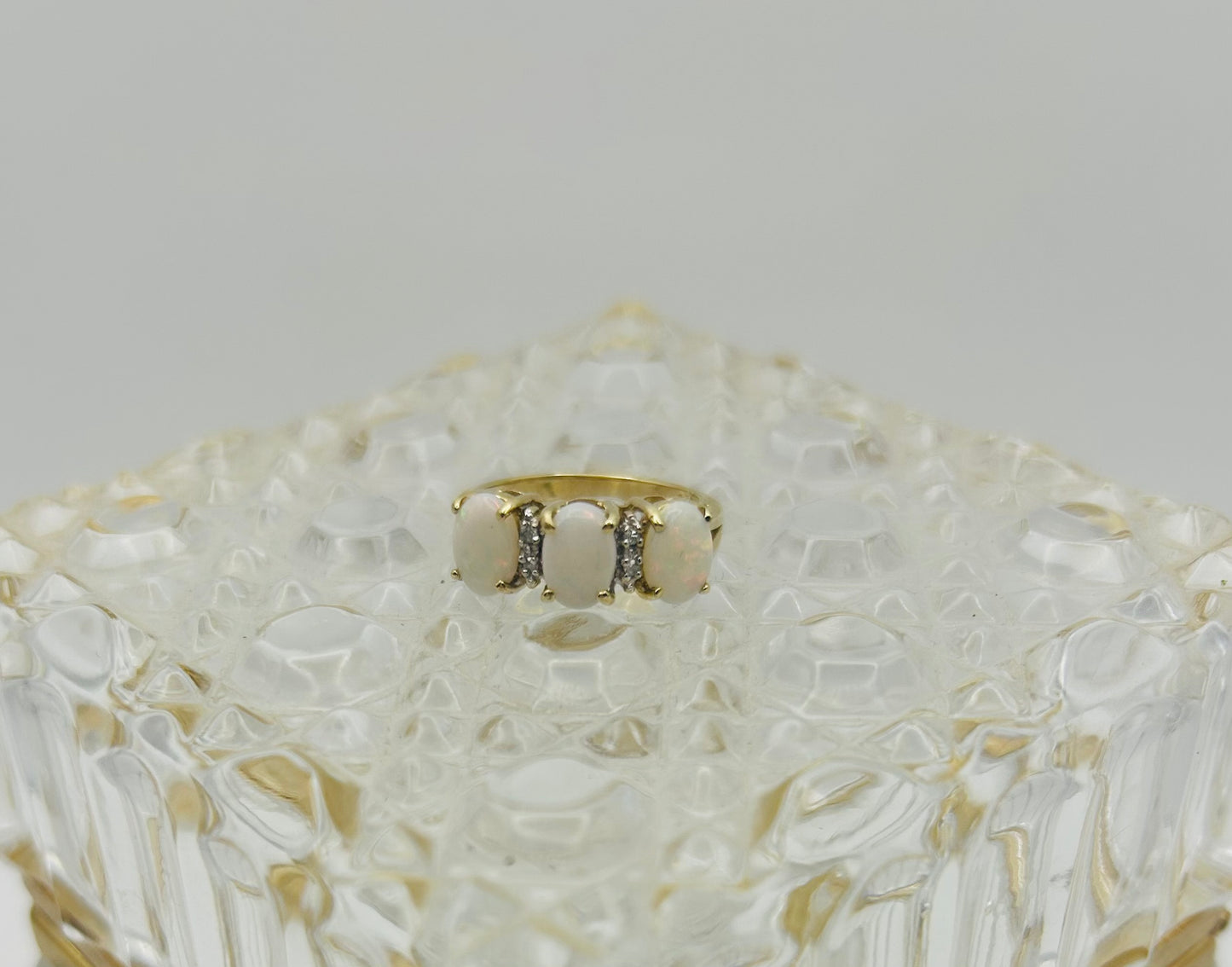Opal & Diamond Ring (.06pts t.w.) in 10K Yellow Gold