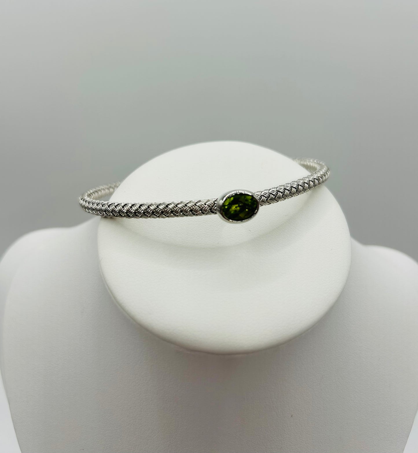 Peridot Cuff Bracelet in Sterling Silver