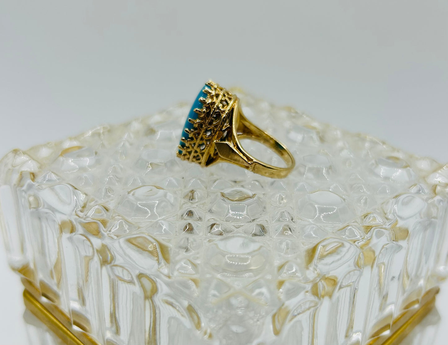 Turquoise Ring in 10K Yellow Gold