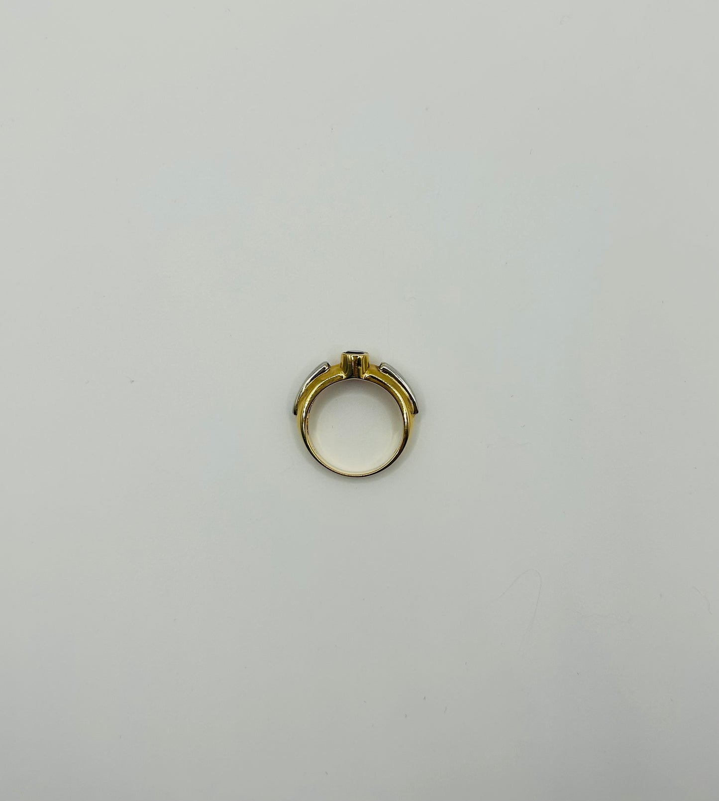 Two-Toned Amethyst Ring in 14K White and Yellow Gold