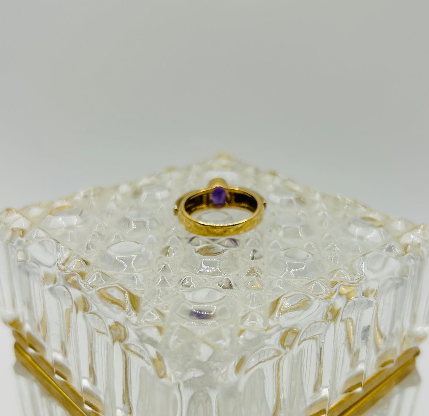 Two-Toned Amethyst Ring in 14K White and Yellow Gold