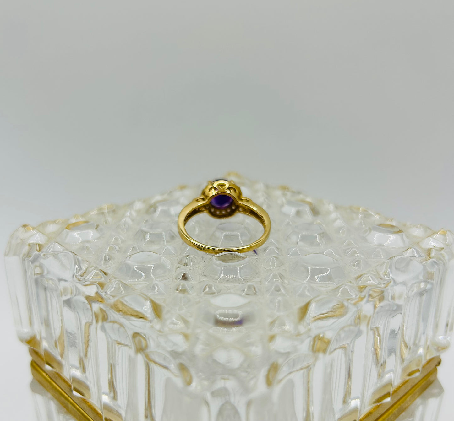 Amethyst w/ Diamond Halo Ring (.33pts t.w.) in 10K Yellow Gold