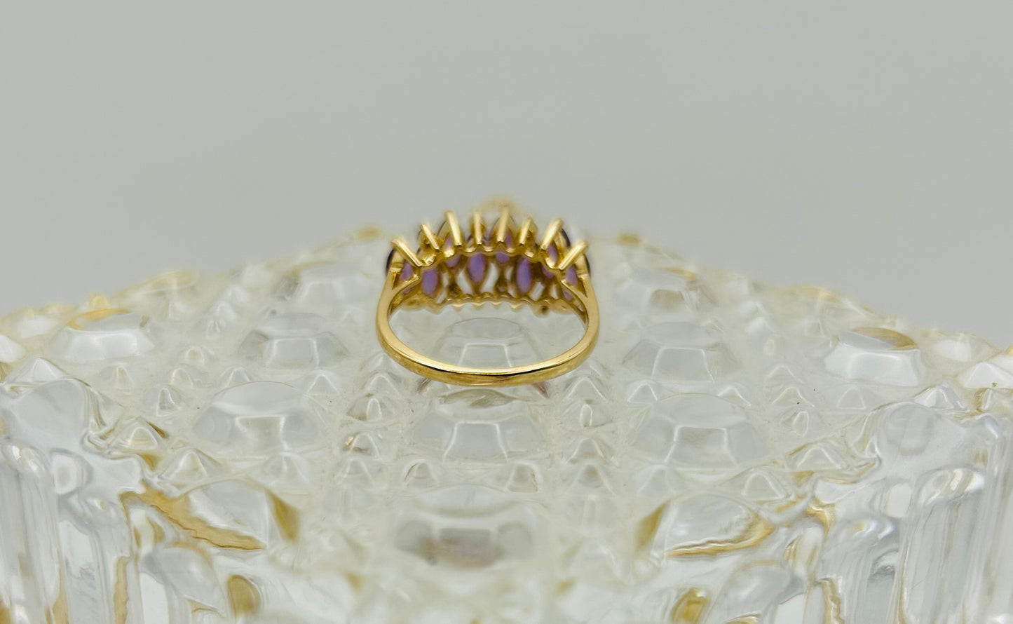 Amethyst & Diamond High Profile Ring (.10pts t.w.) in 14K Yellow Gold