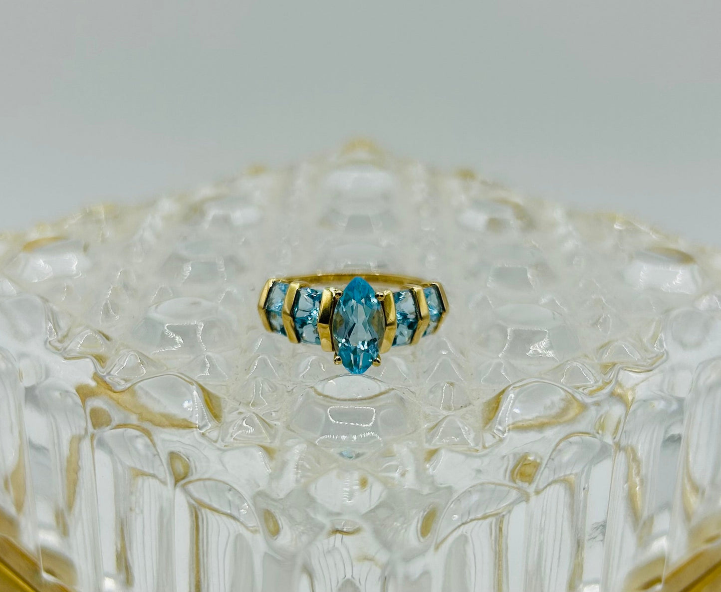 Blue Topaz Ring in 14K Yellow Gold