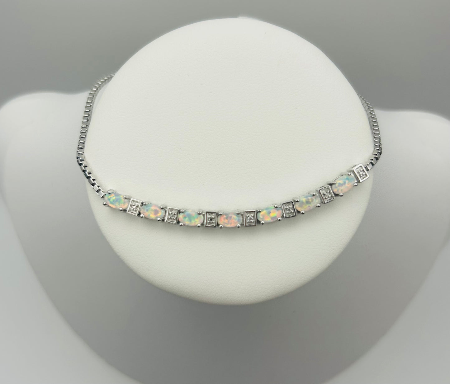 Opal Bolo Bracelet in Sterling Silver