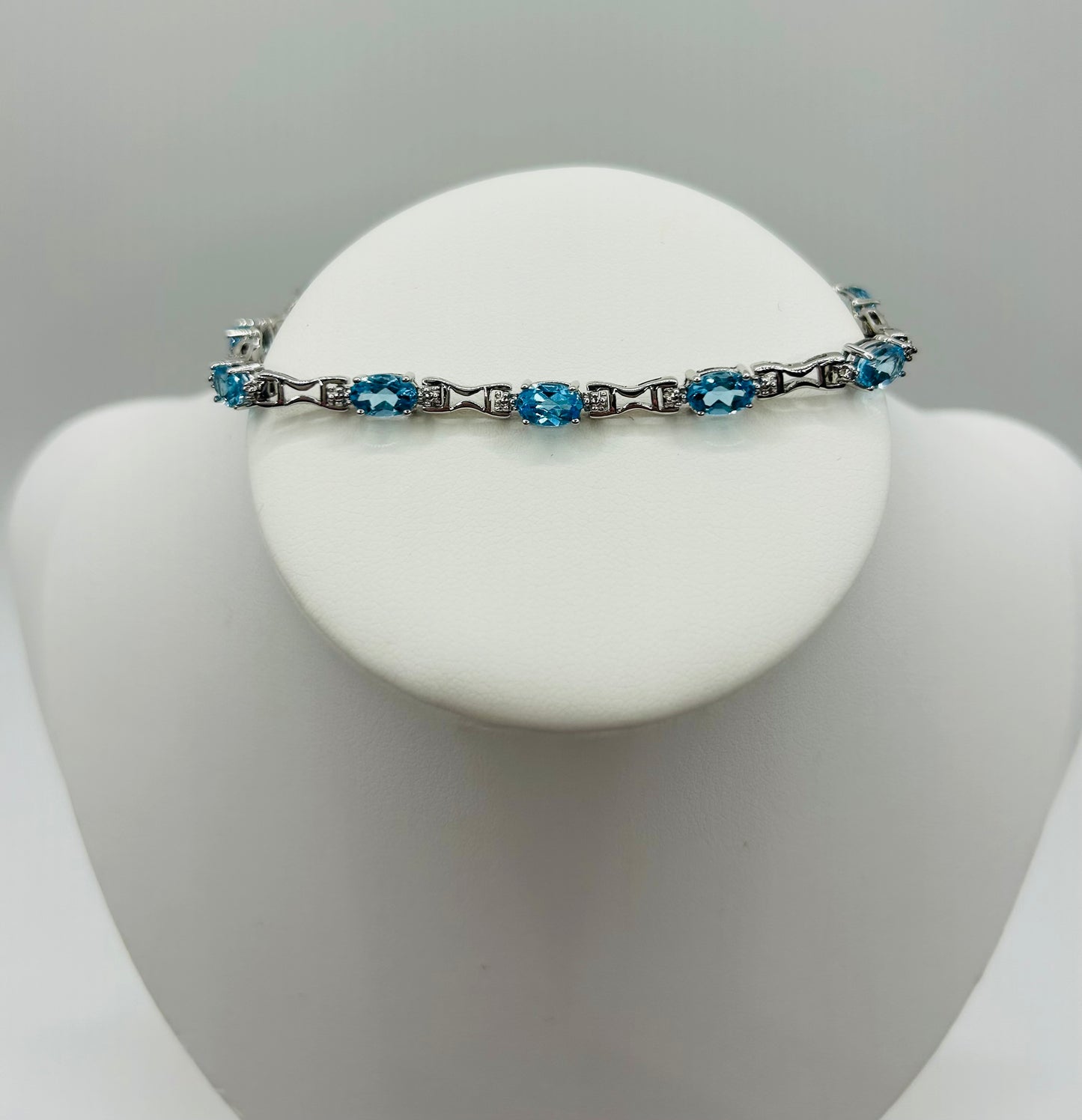 Blue Topaz Bracelet in Sterling Silver