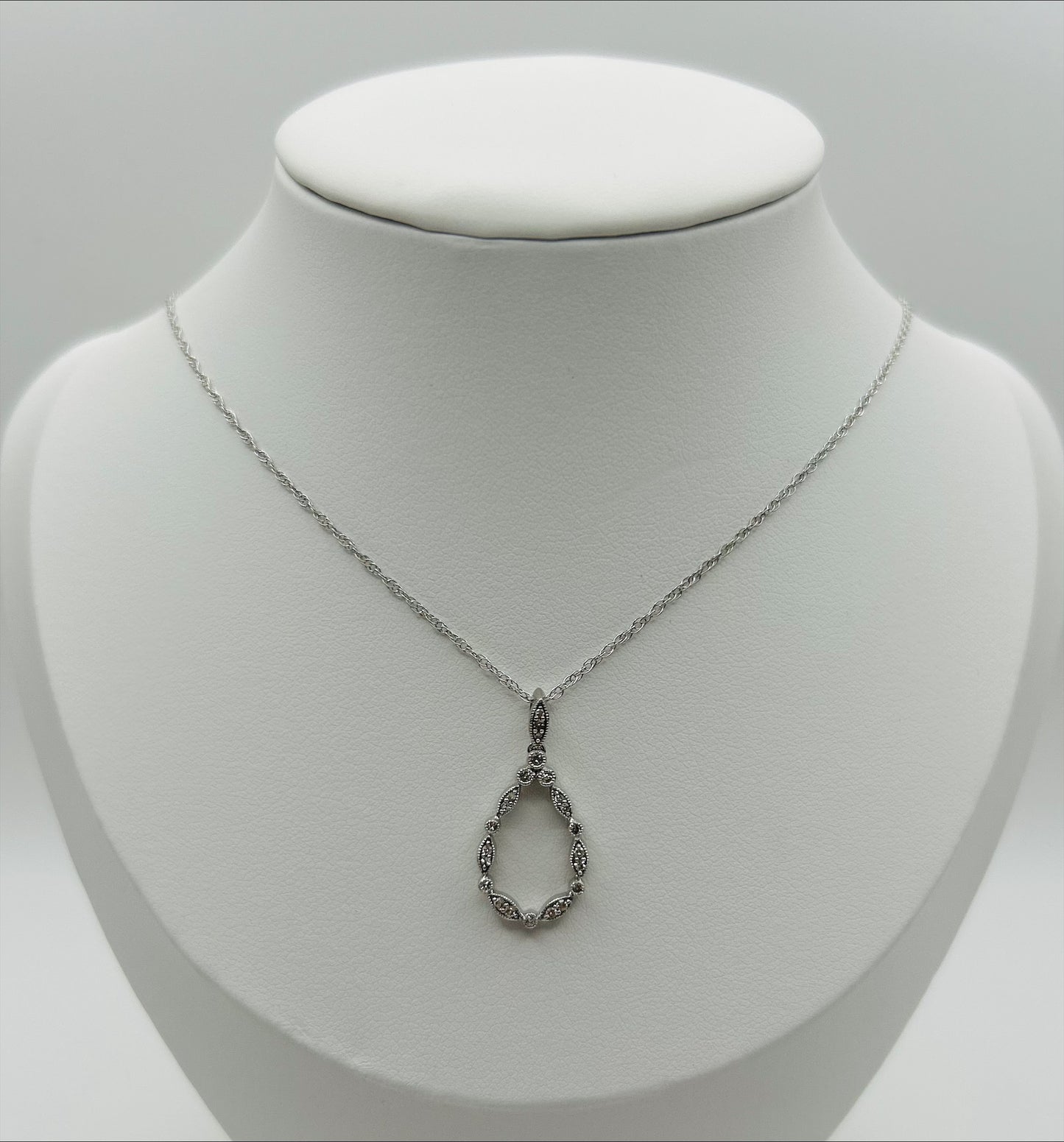 Marquise Diamond Pendant (.14pts t.w.) in Sterling Silver