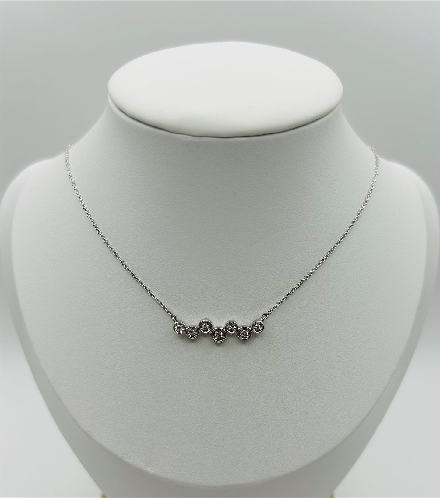 Diamond Line Pendant (.12pts t.w.) in Sterling Silver