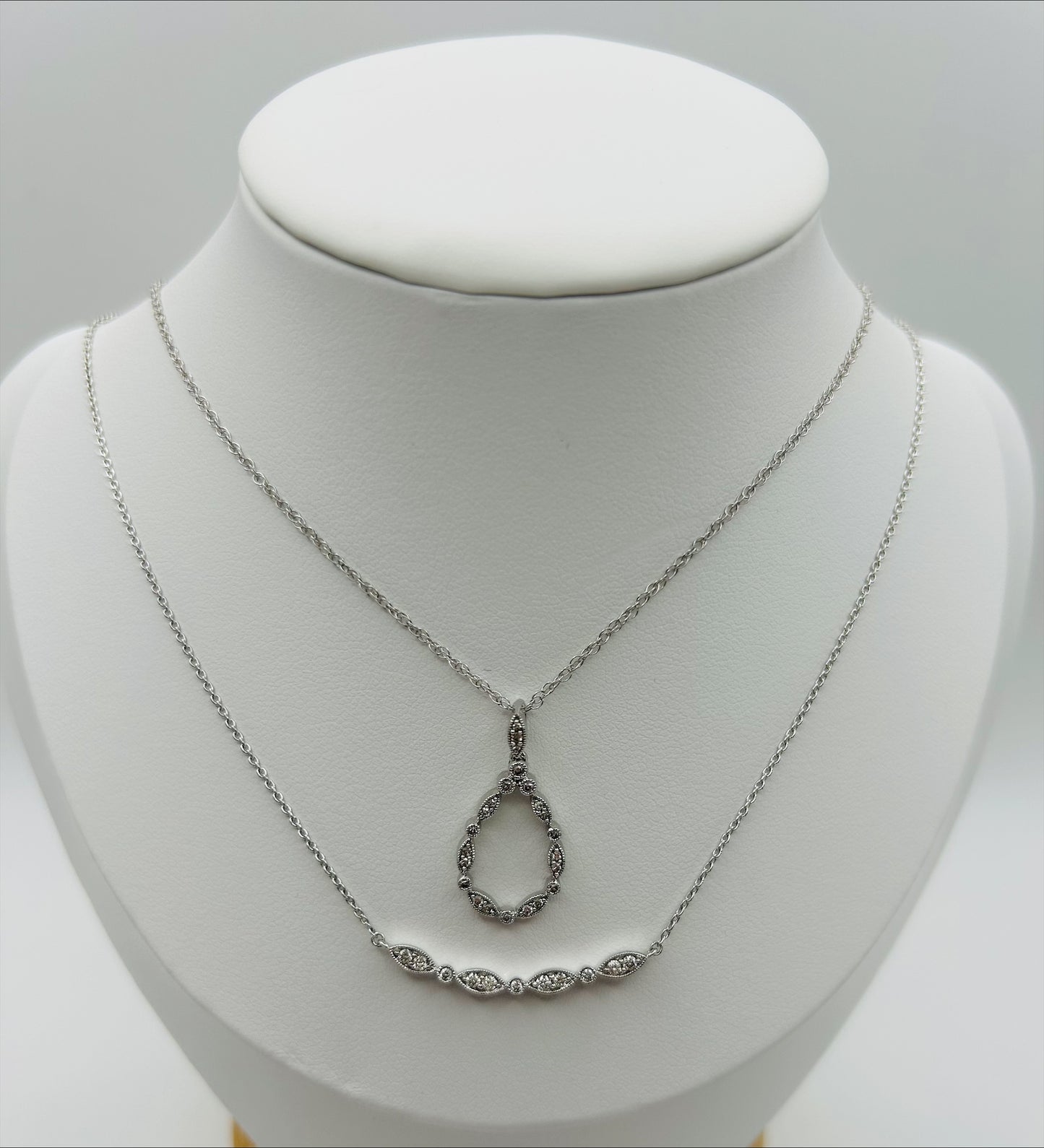 Marquise Diamond Pendant (.14pts t.w.) in Sterling Silver