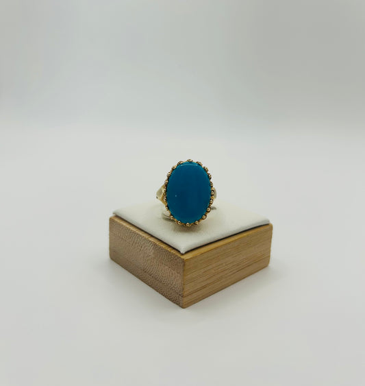 Turquoise Ring in 10K Yellow Gold