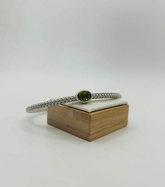 Peridot Cuff Bracelet in Sterling Silver