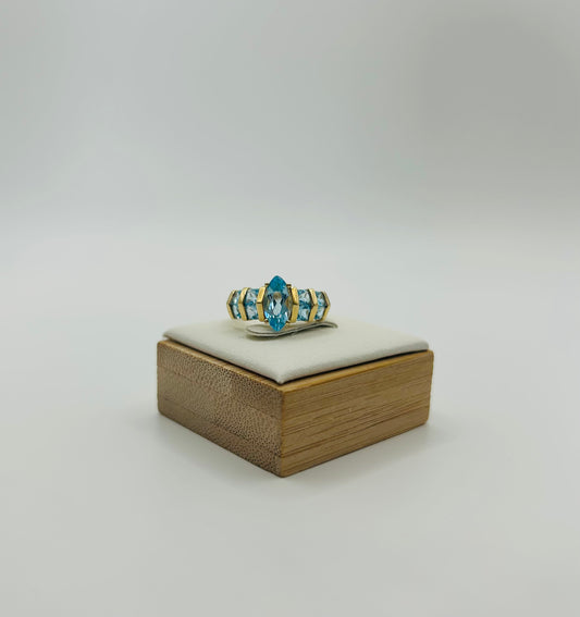 Blue Topaz Ring in 14K Yellow Gold