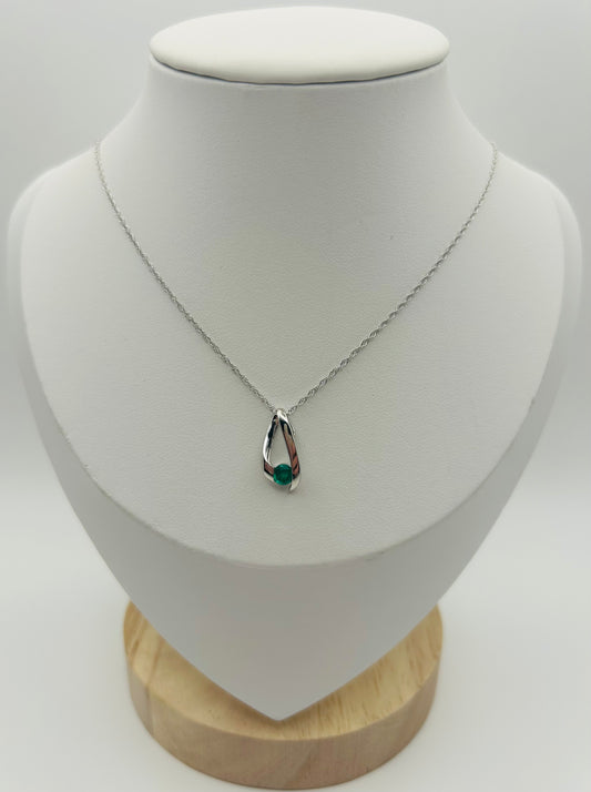 Emerald Pendant in 14K White Gold