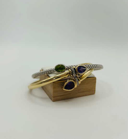 Peridot Cuff Bracelet in Sterling Silver