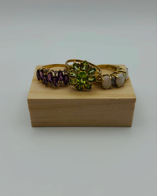 Amethyst & Diamond High Profile Ring (.10pts t.w.) in 14K Yellow Gold