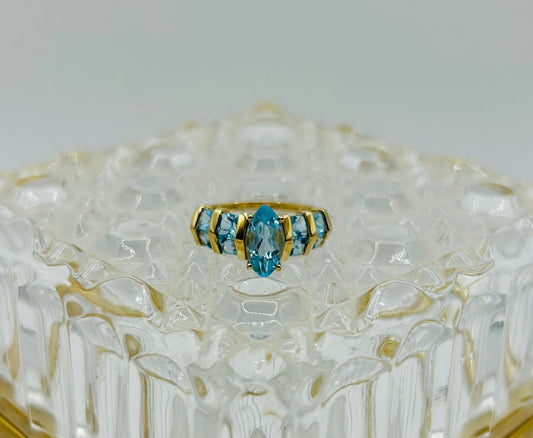 Blue Topaz Ring in 14K Yellow Gold