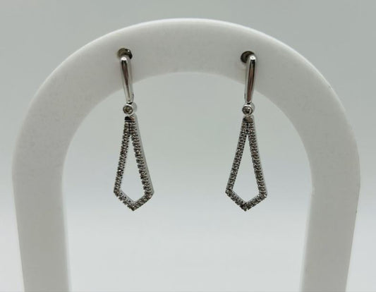 Diamond Dangle Earrings (.10pts t.w.) in Sterling Silver