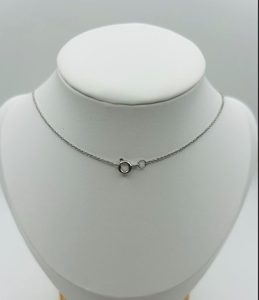 Paperclip Pendant (.13pts t.w.) in Sterling Silver