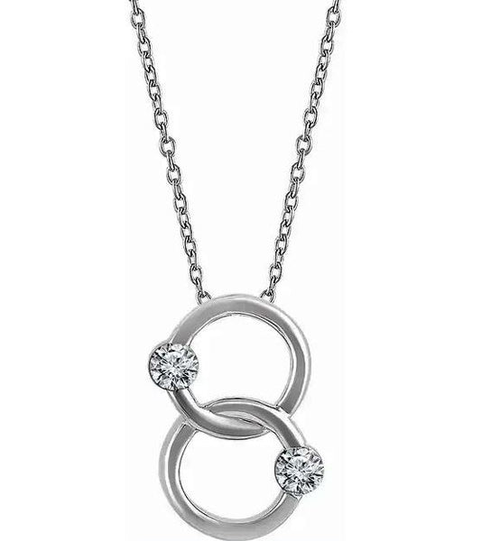 Connected Circles Pendant (.20pts t.w.) in 14kt White Gold