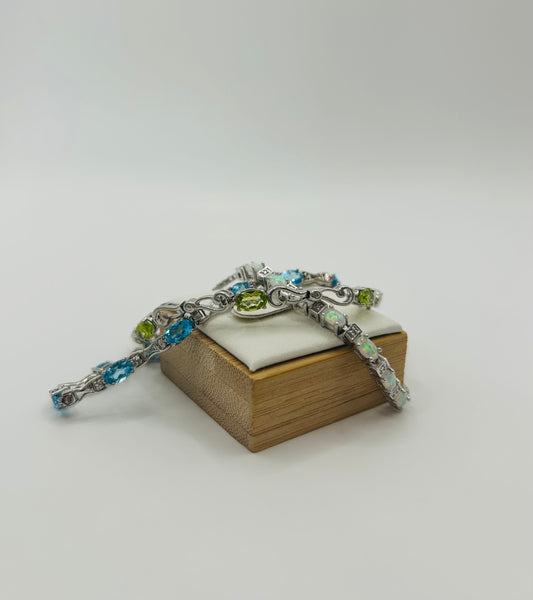Opal Bolo Bracelet in Sterling Silver