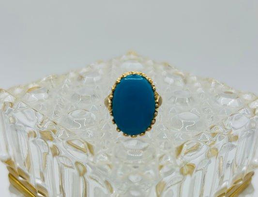 Turquoise Ring in 10K Yellow Gold
