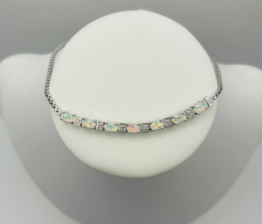 Opal Bolo Bracelet in Sterling Silver