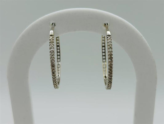 Diamond Hoop Earrings (1ct t.w.) in 14kt White Gold