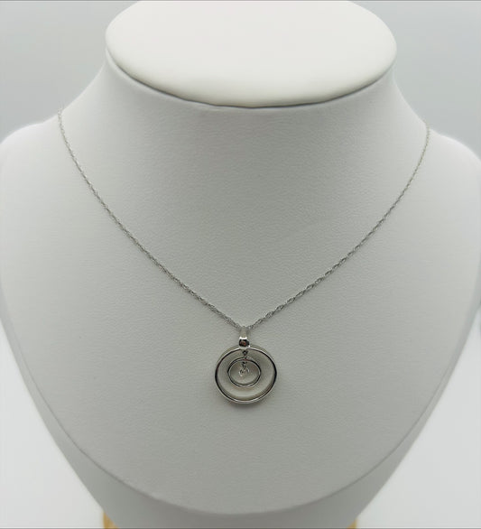 Shimmering Diamond Pendant (.08pts t.w.) in 14kt White Gold