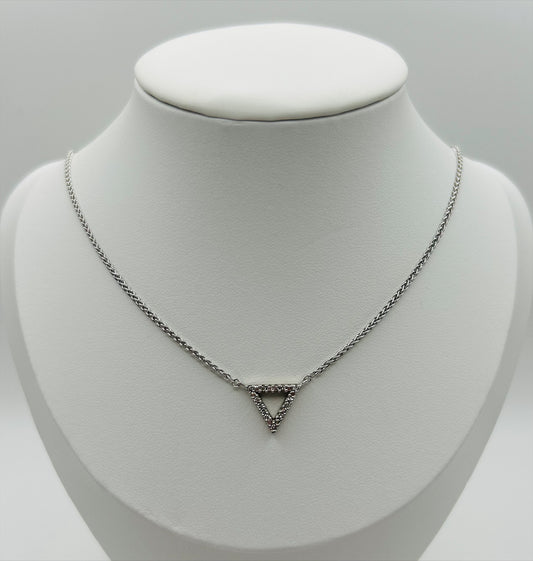 Triangle Shaped Diamond Pendant (.10pts t.w.) in Sterling Silver