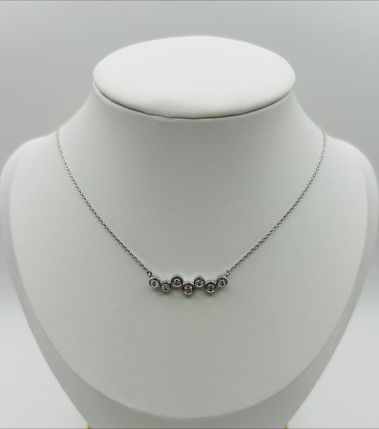 Diamond Line Pendant (.12pts t.w.) in Sterling Silver