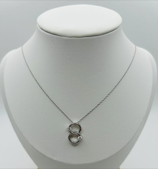 Connected Circles Pendant (.20pts t.w.) in 14kt White Gold