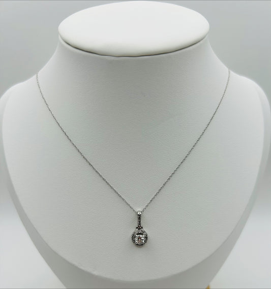 Diamond Halo Pendant (.36pts t.w.) in 14kt White Gold