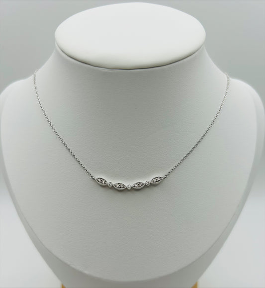 Marquise Diamond Pendant (.16pts t.w.) in Sterling Silver